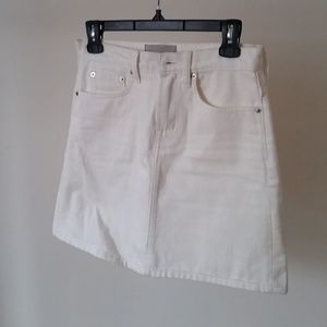 Everlane White Denim Mini Skirt